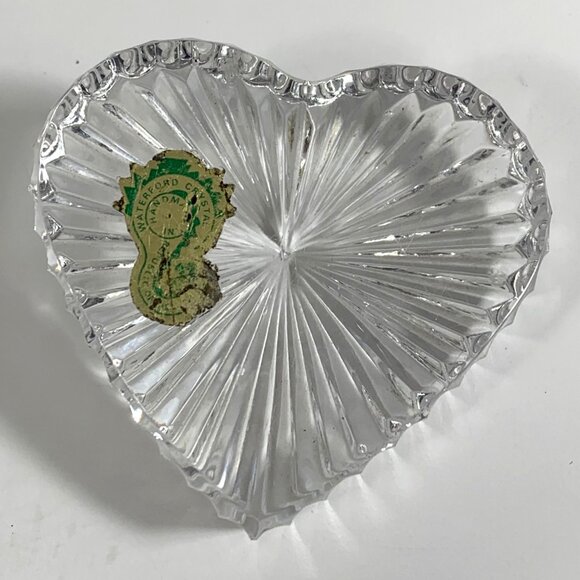 Elegant Waterford Crystal Heart-Shaped Ribbed Paperweight Clear Glass VTG 90s - Picture 6 of 7